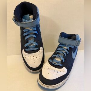 Nike Air Force 1 XXV Mid 07 Men's Obsidian White Basketball Shoes Size 10.5 Blue